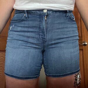 Seven‎ Mid Thigh Denim Shorts